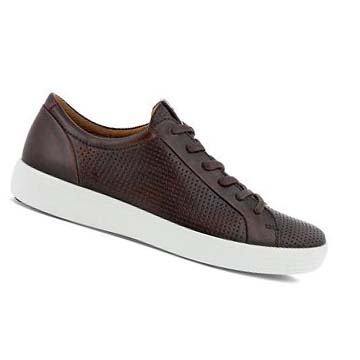 Chaussures Casual Ecco Soft 7 Laced Homme Cafe | FR 477RVD